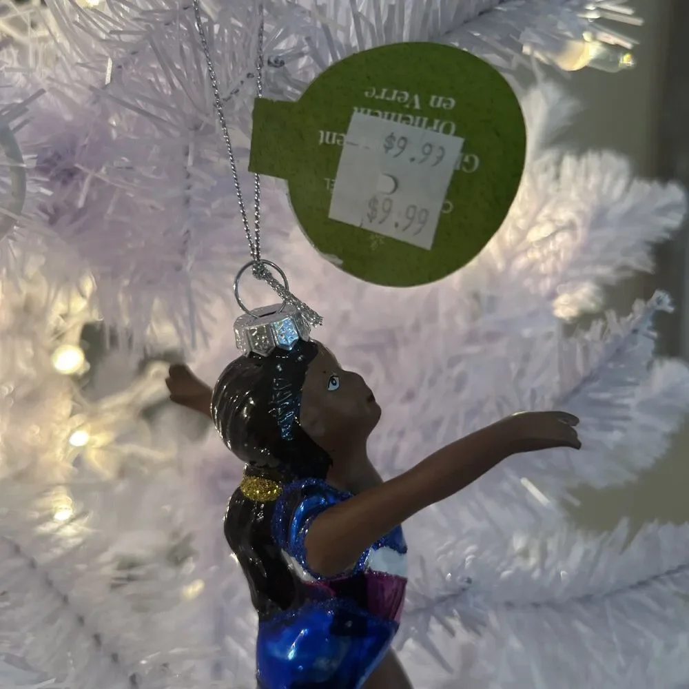 Ashland Glass African American Gymnast Christmas Tree Ornament 5.25